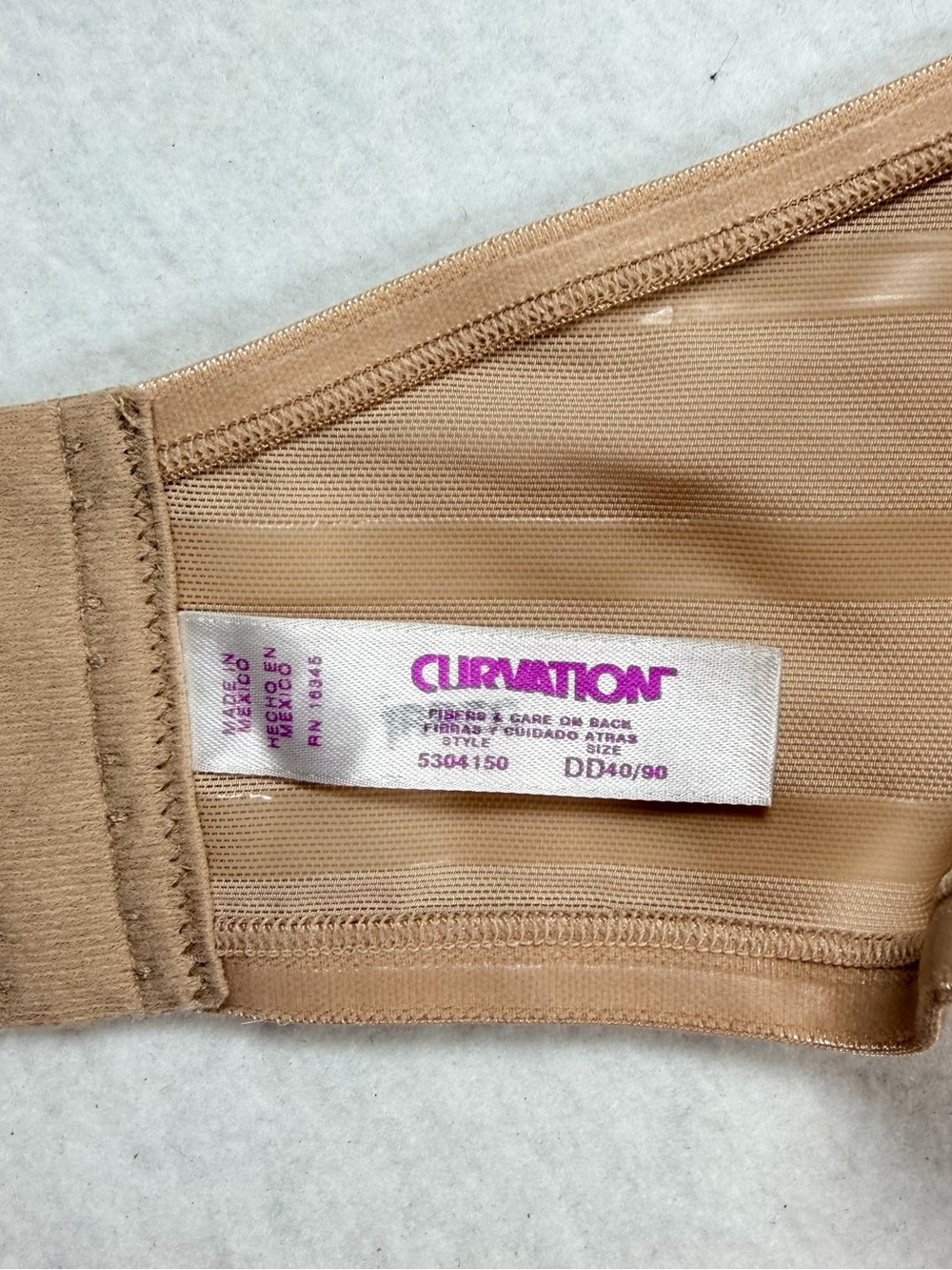 Curvation 40DD Strapless Underwire Bra Nude Beige Full Coverage NWT - Picture 10 of 11